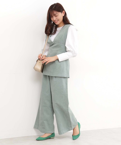 N.（N. Natural Beauty Basic）（エヌエヌナチュラルビューティーベーシック）の「コーデュロイセットアップ（その他パンツ・レディース・ホワイト/ライトグリーン・MEDIUM）」の11枚目の写真