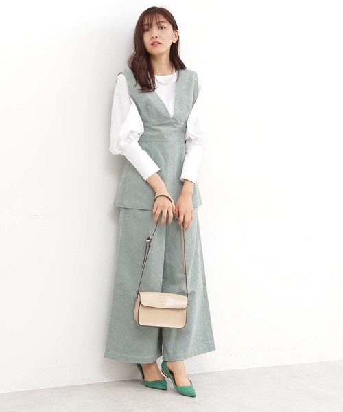 N.（N. Natural Beauty Basic）（エヌエヌナチュラルビューティーベーシック）の「コーデュロイセットアップ（その他パンツ・レディース・ホワイト/ライトグリーン・MEDIUM）」の13枚目の写真