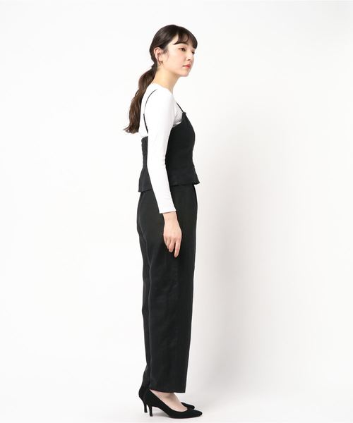 SESTO（セスト）の「ビスチェ＆ワイドパンツ　リネンタッチ3WAYセットアップ（サロペット/オーバーオール・レディース・ベージュ/アイボリー/ブラック・M）」の10枚目の写真