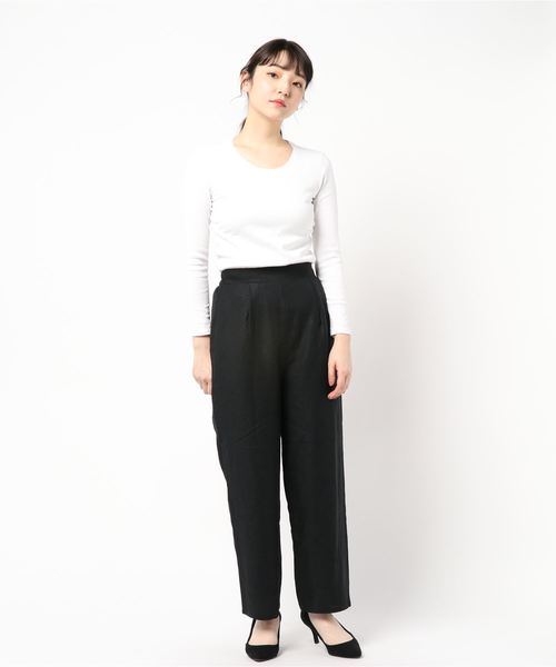 SESTO（セスト）の「ビスチェ＆ワイドパンツ　リネンタッチ3WAYセットアップ（サロペット/オーバーオール・レディース・ベージュ/アイボリー/ブラック・M）」の7枚目の写真