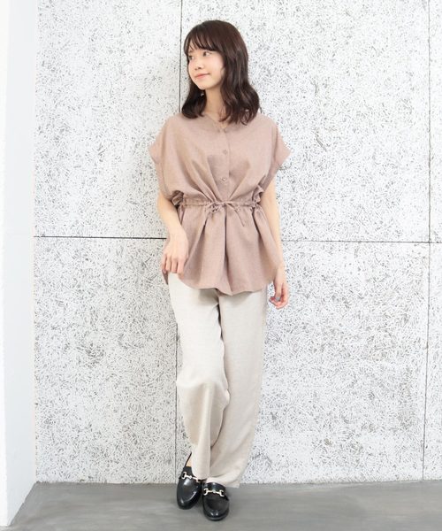 SESTO（セスト）の「ビスチェ＆ワイドパンツ　リネンタッチ3WAYセットアップ（サロペット/オーバーオール・レディース・ベージュ/アイボリー/ブラック・M）」の4枚目の写真