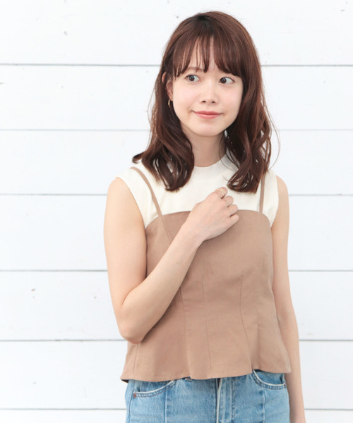 SESTO（セスト）の「ビスチェ＆ワイドパンツ　リネンタッチ3WAYセットアップ（サロペット/オーバーオール・レディース・ベージュ/アイボリー/ブラック・M）」の15枚目の写真