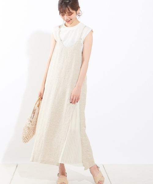 natural couture（ナチュラルクチュール）の「シャリ感お上品リブタンク（タンクトップ・レディース・ブラック/ピンクベージュ/キャメル/アイボリー/グリーン/レンガ・FREE）」の8枚目の写真