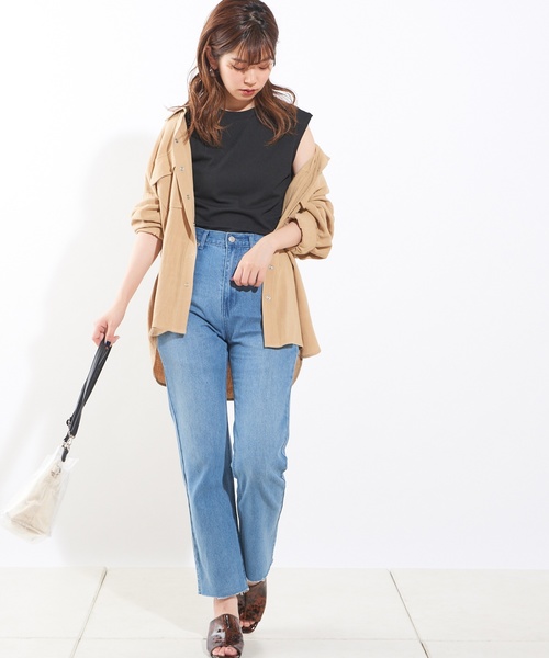 natural couture（ナチュラルクチュール）の「シャリ感お上品リブタンク（タンクトップ・レディース・ブラック/ピンクベージュ/キャメル/アイボリー/グリーン/レンガ・FREE）」の21枚目の写真