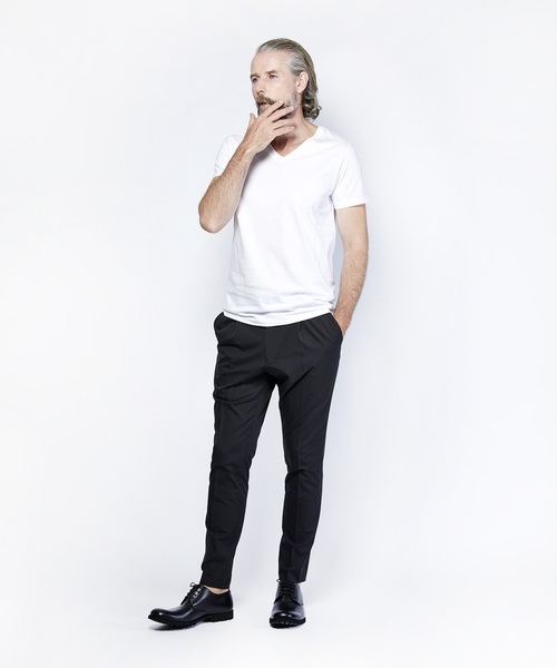 junhashimoto(ジュンハシモト)の「NARROW TUCK PANTS(その他パンツ・メンズ・ブラック/ネイビー・3)」の6枚目の写真