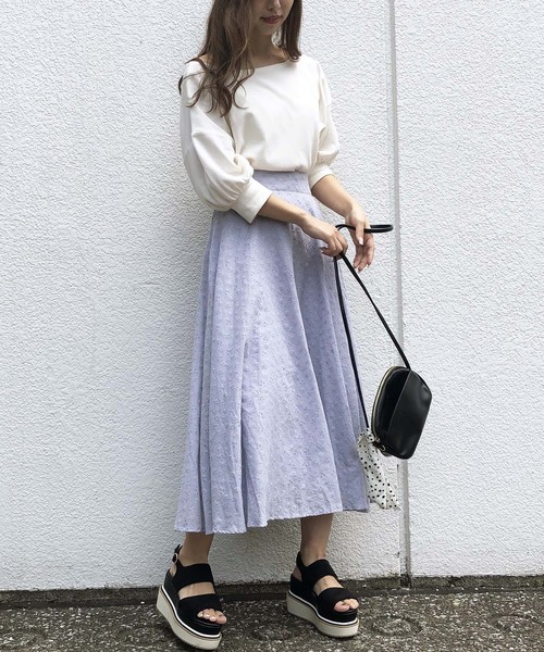 one after another NICE CLAUP（ワンアフターアナザーナイスクラップ）の「後ろレースアップコットンレーススカート（スカート・レディース・ベージュ/ブラウン/オフホワイト/ブルー系その他・FREE）」の15枚目の写真