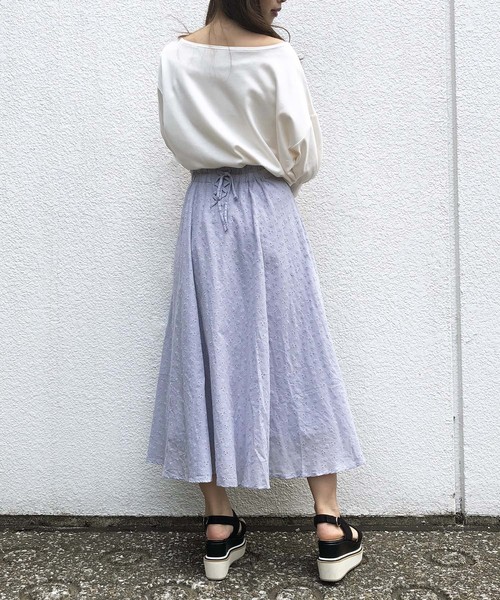 one after another NICE CLAUP（ワンアフターアナザーナイスクラップ）の「後ろレースアップコットンレーススカート（スカート・レディース・ベージュ/ブラウン/オフホワイト/ブルー系その他・FREE）」の13枚目の写真