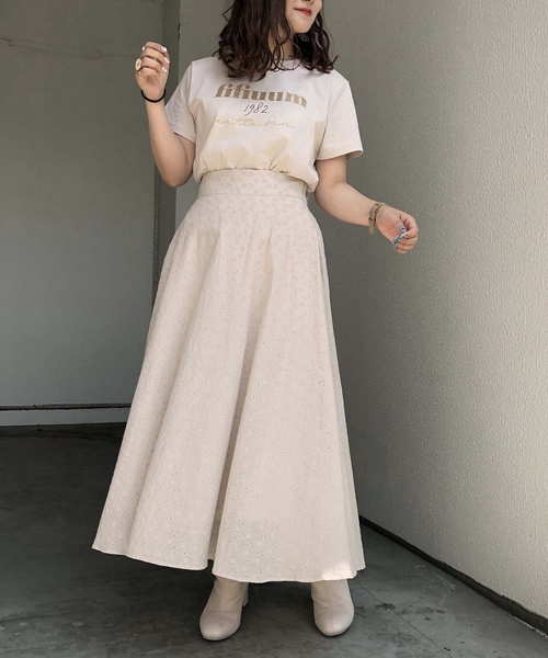 one after another NICE CLAUP（ワンアフターアナザーナイスクラップ）の「後ろレースアップコットンレーススカート（スカート・レディース・ベージュ/ブラウン/オフホワイト/ブルー系その他・FREE）」の19枚目の写真