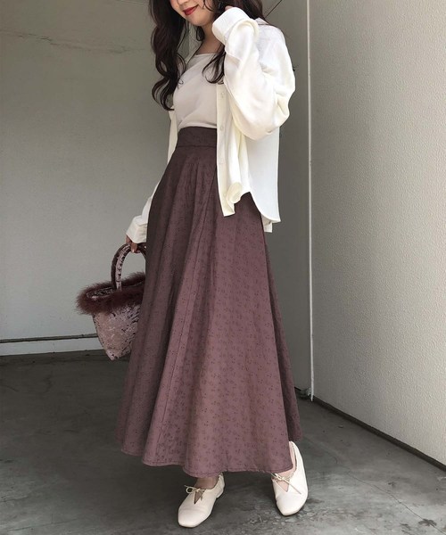 one after another NICE CLAUP（ワンアフターアナザーナイスクラップ）の「後ろレースアップコットンレーススカート（スカート・レディース・ベージュ/ブラウン/オフホワイト/ブルー系その他・FREE）」の17枚目の写真