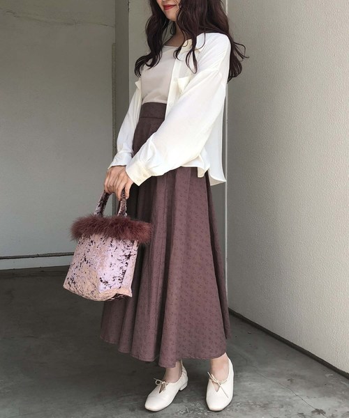 one after another NICE CLAUP（ワンアフターアナザーナイスクラップ）の「後ろレースアップコットンレーススカート（スカート・レディース・ベージュ/ブラウン/オフホワイト/ブルー系その他・FREE）」の10枚目の写真