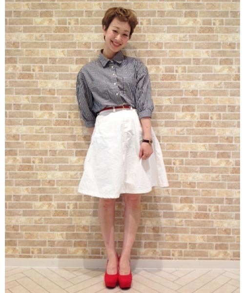 Chico（チコ）の「デニムフレアスカート（デニムスカート・レディース・ホワイト/ブルー/ネイビー・FREE）」の10枚目の写真