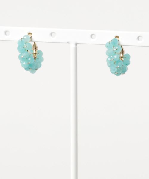 tone(トーン)の「【marinaJEWELRY】Amazonite wrapped earring RC(イヤリング・レディース・ブルー・S)」の1枚目の写真