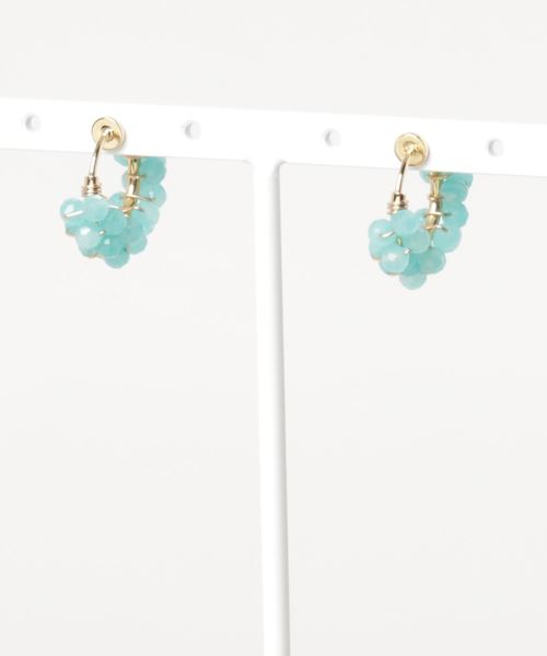tone(トーン)の「【marinaJEWELRY】Amazonite wrapped earring RC(イヤリング・レディース・ブルー・S)」の2枚目の写真