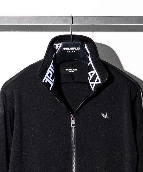 1PIU1UGUALE3  RELAX （ウノピゥウノウグァーレトレ リラックス）の「1PIU1UGUALE3 RELAX(ウノピゥウノウグァーレトレ)ジャージートラックジャケット（ブルゾン・メンズ・ブラック・S/M/L/XL/XXL）」の4枚目の写真