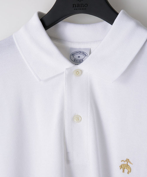 BROOKS BROTHERS（ブルックスブラザーズ）の「Brooks Brothers/スーピマコットンピケ　パフォーマンス　ポロシャツ（ポロシャツ・メンズ・ホワイト/ブルー/フューシャピンク/グレー/ネイビー・42/44/48/46）」の8枚目の写真