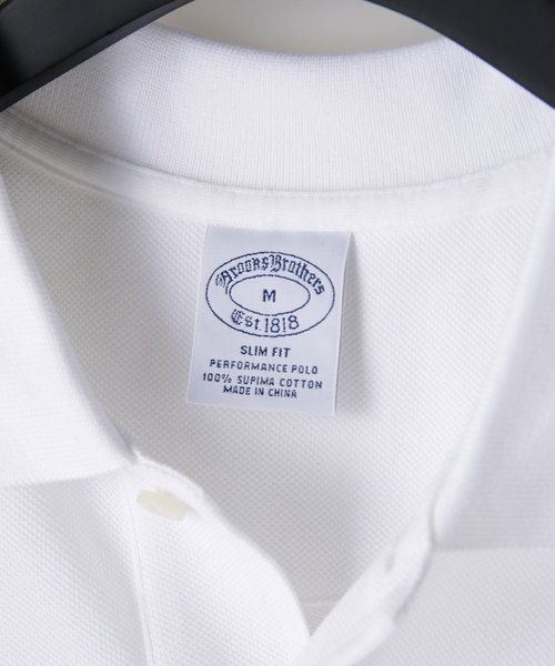 BROOKS BROTHERS（ブルックスブラザーズ）の「Brooks Brothers/スーピマコットンピケ　パフォーマンス　ポロシャツ（ポロシャツ・メンズ・ホワイト/ブルー/フューシャピンク/グレー/ネイビー・42/44/48/46）」の9枚目の写真
