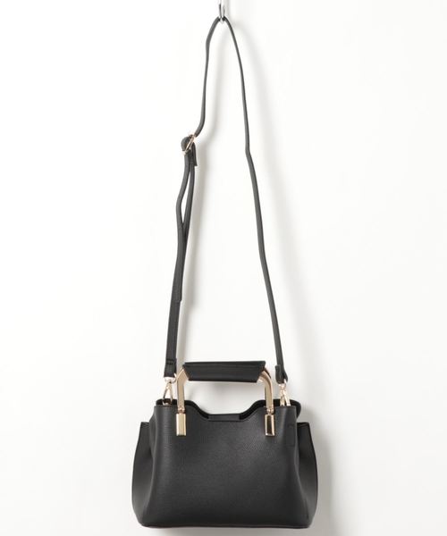 DouDou（ドゥドゥ）の「GOLDパーツトートバッグ（ショルダーバッグ・レディース・ブラック/キャメル・FREE）」の2枚目の写真