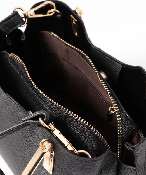 DouDou（ドゥドゥ）の「GOLDパーツトートバッグ（ショルダーバッグ・レディース・ブラック/キャメル・FREE）」の4枚目の写真