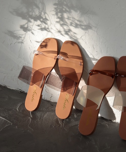 SESTO(�Z�X�g)��PVC�N���A�f�ނ̃X�N�G�A�g�D�X���b�p�~���[���t���b�g�T���_��(�T���_��)