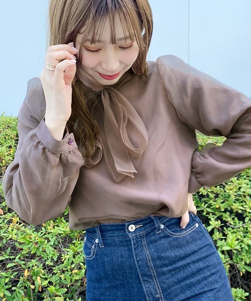 apres jour（アプレジュール）の「オーガンジーボウタイブラウス【ZOZOTOWN限定アイテム】（シャツ/ブラウス・レディース・ブラック/アイボリー/モカ・フリー）」の5枚目の写真