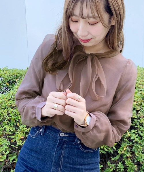 apres jour（アプレジュール）の「オーガンジーボウタイブラウス【ZOZOTOWN限定アイテム】（シャツ/ブラウス・レディース・ブラック/アイボリー/モカ・フリー）」の6枚目の写真