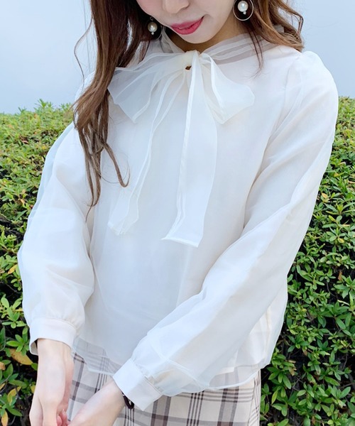 apres jour（アプレジュール）の「オーガンジーボウタイブラウス【ZOZOTOWN限定アイテム】（シャツ/ブラウス・レディース・ブラック/アイボリー/モカ・フリー）」の17枚目の写真