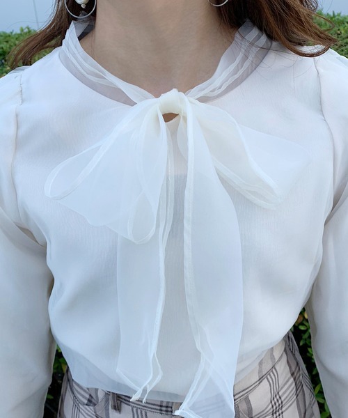 apres jour（アプレジュール）の「オーガンジーボウタイブラウス【ZOZOTOWN限定アイテム】（シャツ/ブラウス・レディース・ブラック/アイボリー/モカ・フリー）」の18枚目の写真