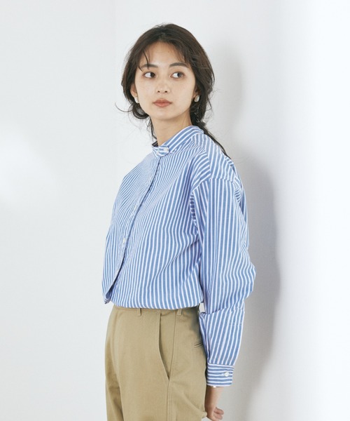 CRAFT STANDARD BOUTIQUE(�N���t�g�X�^���_�[�h�u�e�B�b�N)�́y2020SS�zSTAND COLLAR SHIRT/�X�^���h�J���[�V���c����(�V���c/�u���E�X)