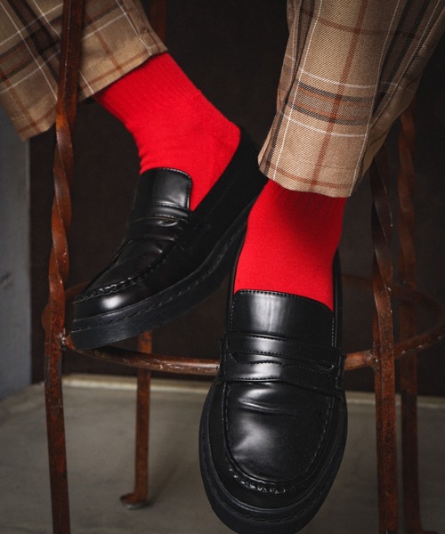 WEGO（ウィゴー）の「WEGO/カラーレギュラーソックス（ソックス/靴下・メンズ・マスタード/ライトパープル/ブラウン/レッド/ホワイト/ベージュ/カーキ/オレンジ/ライトピンク/ダークブラウン/ダークグリーン/ピンク/パープル/イエロー/ブラック/サックスブルー/グリーン・FREE）」の16枚目の写真