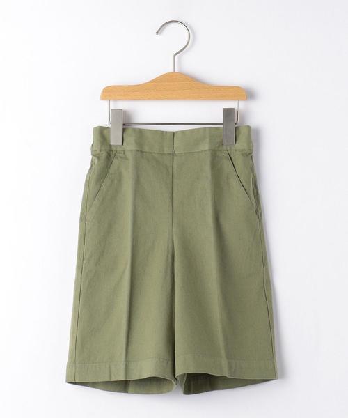 green label relaxing（グリーンレーベルリラクシング）の「【キッズ】ツイルハイウエストショートパンツ（その他パンツ・キッズ・オリーブ/ベージュ・135/105/125/115）」の6枚目の写真