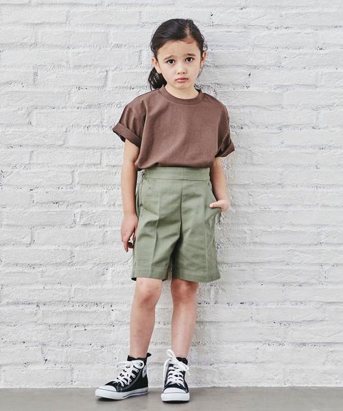 green label relaxing（グリーンレーベルリラクシング）の「【キッズ】ツイルハイウエストショートパンツ（その他パンツ・キッズ・オリーブ/ベージュ・135/105/125/115）」の13枚目の写真