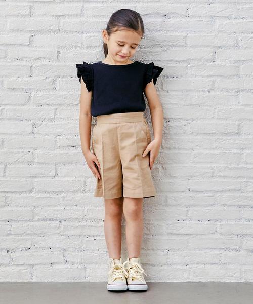 green label relaxing（グリーンレーベルリラクシング）の「【キッズ】ツイルハイウエストショートパンツ（その他パンツ・キッズ・オリーブ/ベージュ・135/105/125/115）」の16枚目の写真