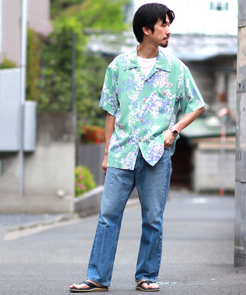 SUN SURF(サンサーフ)の「【SUNSURF / サンサーフ】CHERRY BLOSSOMS(シャツ/ブラウス・メンズ・ブラック/ライトグリーン・MEDIUM/LARGE/X-LARGE)」の4枚目の写真