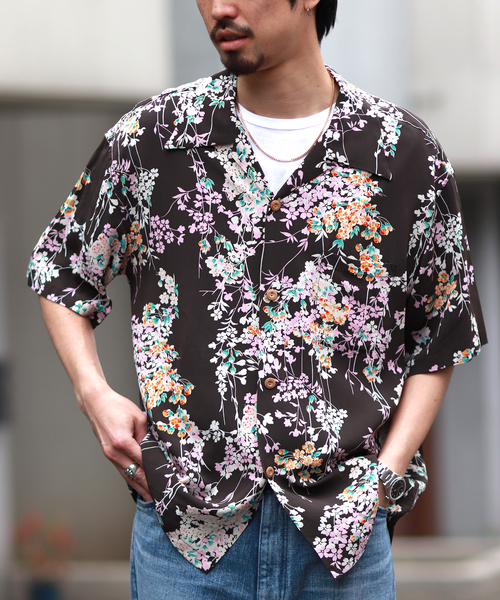 SUN SURF(サンサーフ)の「【SUNSURF / サンサーフ】CHERRY BLOSSOMS(シャツ/ブラウス・メンズ・ブラック/ライトグリーン・MEDIUM/LARGE/X-LARGE)」の5枚目の写真