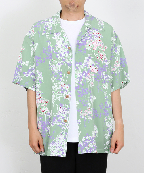 SUN SURF(サンサーフ)の「【SUNSURF / サンサーフ】CHERRY BLOSSOMS(シャツ/ブラウス・メンズ・ブラック/ライトグリーン・MEDIUM/LARGE/X-LARGE)」の7枚目の写真