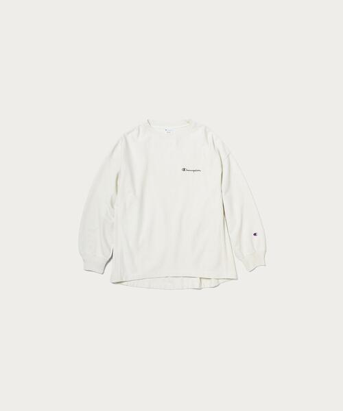 Champion（チャンピオン）の「【別注】＜Champion（チャンピオン）＞∴リバースウィーブスウェットプルオーバー（スウェット・レディース・ダークグレー/ブラウン/オフホワイト・FREE）」の4枚目の写真