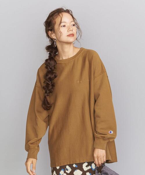 Champion（チャンピオン）の「【別注】＜Champion（チャンピオン）＞∴リバースウィーブスウェットプルオーバー（スウェット・レディース・ダークグレー/ブラウン/オフホワイト・FREE）」の14枚目の写真