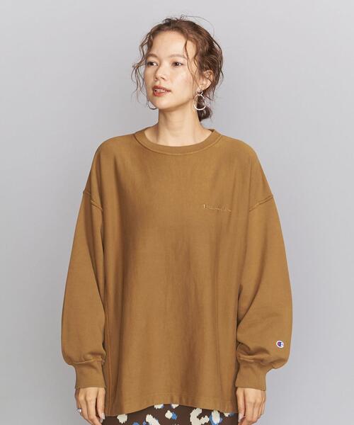 Champion（チャンピオン）の「【別注】＜Champion（チャンピオン）＞∴リバースウィーブスウェットプルオーバー（スウェット・レディース・ダークグレー/ブラウン/オフホワイト・FREE）」の11枚目の写真