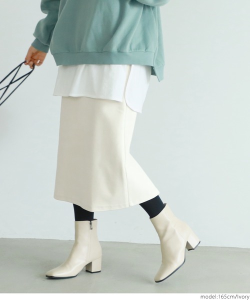 coca(coca)(コカ)の「スムースタッチバックジップスカート(スカート・レディース・パープル/アイボリー・ONE SIZE)」の10枚目の写真