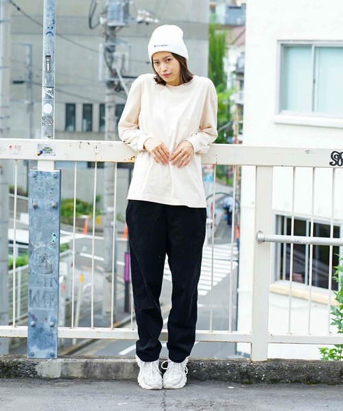 Champion（チャンピオン）の「【CHAMPION/チャンピオン】スクリプトロゴ天竺ワッチ　ワンポイントロゴ刺繍　ニットキャップ/ビーニー（ニットキャップ/ビーニー・メンズ・杢グレー/ネイビー/ベージュ/ブラック/ホワイト/ライトパープル/マスタード/ワイン・FREE）」の13枚目の写真