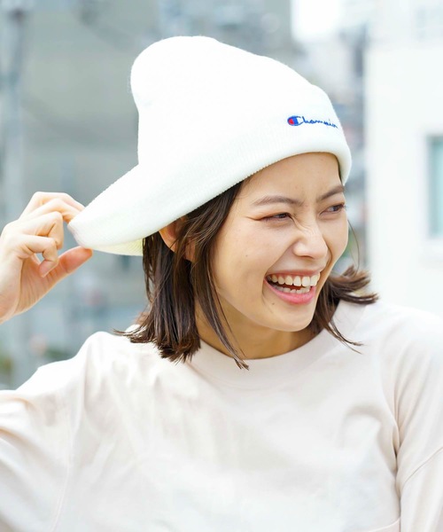 Champion（チャンピオン）の「【CHAMPION/チャンピオン】スクリプトロゴ天竺ワッチ　ワンポイントロゴ刺繍　ニットキャップ/ビーニー（ニットキャップ/ビーニー・メンズ・杢グレー/ネイビー/ベージュ/ブラック/ホワイト/ライトパープル/マスタード/ワイン・FREE）」の17枚目の写真