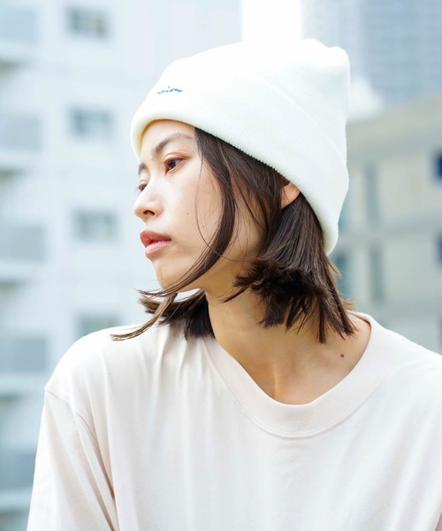 Champion（チャンピオン）の「【CHAMPION/チャンピオン】スクリプトロゴ天竺ワッチ　ワンポイントロゴ刺繍　ニットキャップ/ビーニー（ニットキャップ/ビーニー・メンズ・杢グレー/ネイビー/ベージュ/ブラック/ホワイト/ライトパープル/マスタード/ワイン・FREE）」の18枚目の写真