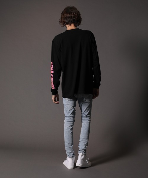 STUD MUFFIN(スタッドマフィン)の「mlt3193-5.6OZコットン天竺CRACK IS WACKシークイン L-S Tシャツ(Tシャツ/カットソー・メンズ・ホワイト/ブラック・2/3/4)」の17枚目の写真