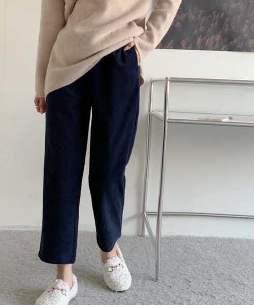 emi+（エミプラス）の「コーデュロイセミワイドパンツ（その他パンツ・レディース・ブラック/ブラウン/アイボリー/キャメル/カーキ/ブルーグレー/ベージュ/ネイビー/チャコールグレー・S/M/L）」の8枚目の写真