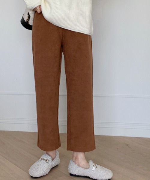emi+（エミプラス）の「コーデュロイセミワイドパンツ（その他パンツ・レディース・ブラック/ブラウン/アイボリー/キャメル/カーキ/ブルーグレー/ベージュ/ネイビー/チャコールグレー・S/M/L）」の9枚目の写真
