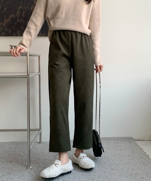 emi+（エミプラス）の「コーデュロイセミワイドパンツ（その他パンツ・レディース・ブラック/ブラウン/アイボリー/キャメル/カーキ/ブルーグレー/ベージュ/ネイビー/チャコールグレー・S/M/L）」の7枚目の写真