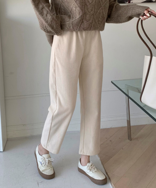 emi+（エミプラス）の「コーデュロイセミワイドパンツ（その他パンツ・レディース・ブラック/ブラウン/アイボリー/キャメル/カーキ/ブルーグレー/ベージュ/ネイビー/チャコールグレー・S/M/L）」の22枚目の写真