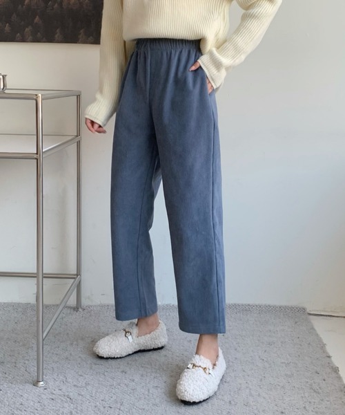 emi+（エミプラス）の「コーデュロイセミワイドパンツ（その他パンツ・レディース・ブラック/ブラウン/アイボリー/キャメル/カーキ/ブルーグレー/ベージュ/ネイビー/チャコールグレー・S/M/L）」の18枚目の写真