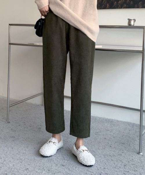 emi+（エミプラス）の「コーデュロイセミワイドパンツ（その他パンツ・レディース・ブラック/ブラウン/アイボリー/キャメル/カーキ/ブルーグレー/ベージュ/ネイビー/チャコールグレー・S/M/L）」の21枚目の写真