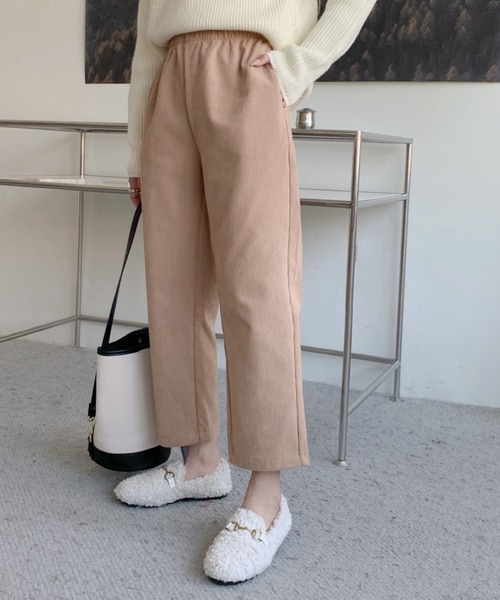 emi+（エミプラス）の「コーデュロイセミワイドパンツ（その他パンツ・レディース・ブラック/ブラウン/アイボリー/キャメル/カーキ/ブルーグレー/ベージュ/ネイビー/チャコールグレー・S/M/L）」の13枚目の写真